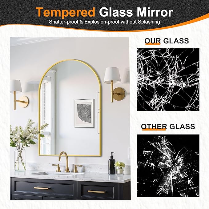 Delma Arched Bathroom Mirror, 26