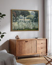 SHENIFY 24x36in Large Vintage Landscape Framed Canvas Wall Art Forest Pond Classic Hallway Bathroom Office Decor - Natural Framed
