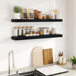 Fun Memories Floating Shelves for Wall, 40Inch Floating Shelves Set of 2, Hanging Shelf with Invisible Brackets, Wood Shelves for Living Room, Bedroom, Kitchen, Black