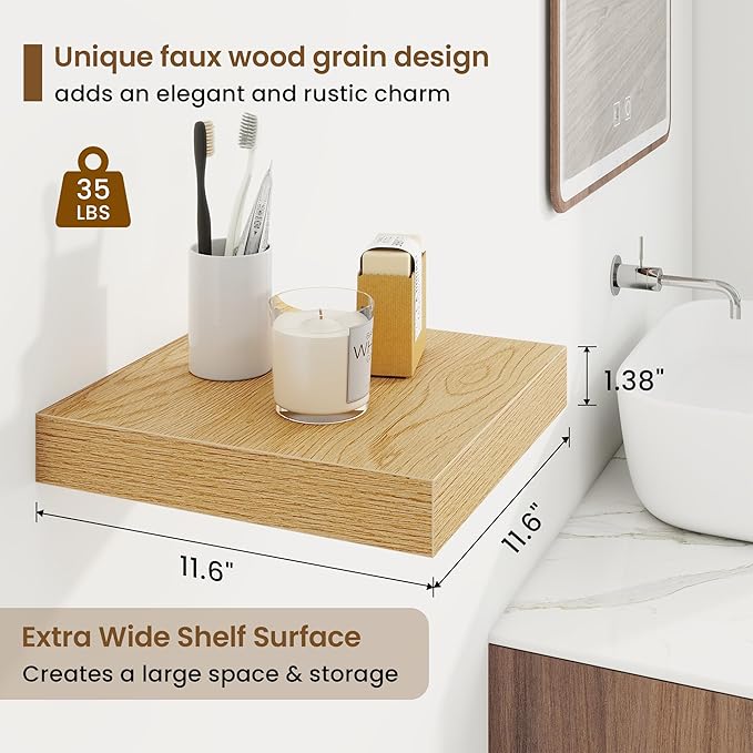 Marsmiles Square Floating Shelves for Wall, 12