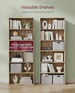 VASAGLE Custos Collection - Bookshelf, 6-Tier Bookcase, Book Shelf, Open Storage Shelf, 9.4 x 23.6 x 63.3 Inches, for Living Room, Home Office, Dinning Room, Camel Brown ULBC166T50