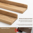 Floating Shelves for Wall - Natural Wood Picture Ledge Shelf Set of 2 - Solid Ash Wood Wall Shelves with Lip - Picture Frame Shelf Nursery Bookshelf