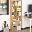 Cube Shelf,6 Cube Storage Organizer, 6 Tier Cube Low Bookcase Freestanding Storage Display Organizer, Six-Cubes Open Shelf Bookshelf for Home Office (Oak, 6-Cube)