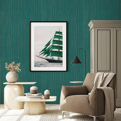 Teal Grasscloth Peel and Stick Wallpaper Texture Contact Paper A Set of 15.7" X 480" Self-Adhesive Linen Removable Wallpaper Cabinets Counter Top Liners