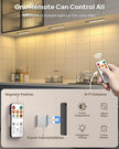 Under Cabinet Lights with Remote Control, USB Rechargeable Battery 180 Lumen Motion Sensor Indoor Light,3 Pack Wireless Under Counter Light,3 Color Dimmable Closet Lighting for Kitchen,Stairs,Wardrobe