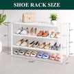 Smiry Bamboo Shoe Rack for Closet, 3 Tier Long Wooden Stackable Shoe Organizer, Free Standing Shoes Storage Shelf for Entryway, Front Door Entrance, White