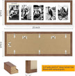 puthiac 8x24 Oak Wood Picture Frame - 8x24 Photo Frame with Mat Display 5Pcs 4x6 Photos, 4x6 Picture Frame Wood, Natural Solid Wooden Picture Frames for Wall Art Decor(1 Pack, Walnut)