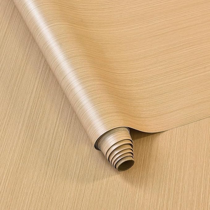 Light Wood Contact Paper Oak Contact Paper for Countertops Yellow/Brown Faux Wood Wallpaper Peel and Stick Cabinet Covering 16