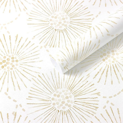 Boho Wallpaper Beige Wall Paper Peel and Stick Modern Beige and White Geometric Fireworks Contact Paper Renter Friendly Self-Adhesive Removable Bathroom Bedroom Laundry Room 17.3" × 78.7"
