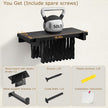 2 Set of Floating Bookshelf, Pine Wood Invisible Bookshelf, Hanging Bookshelves for Wall, Unique Space Saving Wall Bookcase, New Black (16.5L×8.7W×1.5H)