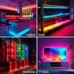 LAFULIT 8 PCS RGB Under Cabinet Lights Kit, App and Remote Control Led Strip Lights, Music Sync Color Changing Led Lights, Plug in Light for Cabinet, Counter, Shelf, Bookcase, 13ft