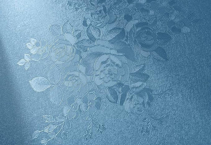Blue Peel and Stick Wallpaper Floral Textured Wallpaper 17.7inch x 393.7inch Floral Embossed Contact Paper Grey Blue Self Adhesive Decorative Wall Paper Removable Cabinets Shelf Liner Vinyl