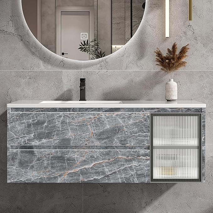 Yancorp 16"x120" Granite Gray Contact Paper Marble Wallpaper Peel and Stick Countertops Backsplash for Kitchen Waterproof Renter Friendly Wallpaper Papel Tapiz para Pared