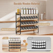 MUDEELA 4 Tier Spice Rack Organizer for Cabinet, Wooden Vertical Spice Shelf, Seasoning Organizer for Countertop, Kitchen, Pantry, Freestanding, 13.4