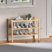 (Thick Bamboo Shoe Rack for Entryway, 3-Tier Free Standing Shoe Racks Stackable Shoe Rack Organizer for Hallway Closet Living Room 27 x12 x21 Inches
