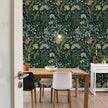 Peel and Stick Wallpaper Vintage Wall Paper Green Floral Contact Paper Removable Wallpaper 17.3