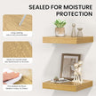 24 Inch Floating Shelves for Wall, Wooden Wall Mounted Display Shelves with Invisible Brackets for Living Room, Bedroom, Bathroom, Kitchen Decor and Storage, Set of 2, Oak