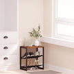 Narrow 3-Tier Shoe Rack, Slim Space-Saving Shelf with Decorative Wood Top & Steel Mesh, Entryway/Closet/Dorm Organizer, 16.5x11.8x19.8 Inches