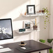 Floating Shelves with Acrylic Front Lip，15.7 IN Wall Shelves for Decor Storage Set of 3， Wall Mounted Wood Shelf for Bedroom, Living Room, Bathroom, Kitchen, Picture Shelf, White