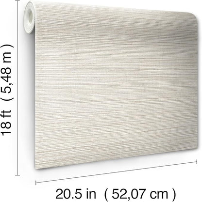 RoomMates Neutral Dimensional Grasscloth Peel and Stick Wallpaper, RMK12682PLW