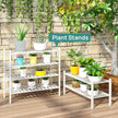 White Shoe Rack for Entryway, 2 Tier Shoe Organizer for Hallway Closet, Bamboo Wood Shoe Racks for Indoor Outdoor (White, 2-Tier)