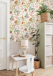 EchoSphere 16.9 in x118 in Peel and Stick Wallpaper Floral Self Adhesive Wallpaper Boho Floral and Leaf Contact Paper DIY Removable Wall Paper for Bedroom Livingroom Cabinets Decor Vinyl Roll