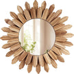 12 Inch Wall Mirror, Boho Wall Decor, Rustic Wood Mirror, Boho Mirror for Wall Art Bedroom Living Room Bathroom House Warming Gifts New Home(Carbonized Black)