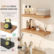 RICHFOCUS Floating Shelves for Wall 24 Inch Solid USA-Sourced Oak Wooden Shelves for Bathroom Kitchen 9