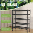 5 Tier Bamboo Shoe Rack for Closet Free Standing Wood Shoe Shelf for Entryway Small Space Stackable 27