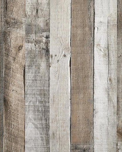 Yun-aeon Natural Wood-Grey Wood Contact Paper Peel and Stick Wallpaper 17.3"x 80"Self Adhesive Removable Vintage Faux Wood Wall Paper Plank Shelf Home Decoration Kitchen Counter Cover Use
