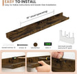 Dreamland Picture Ledge Shelf for Wall, Floating Shelves Set of 2, 32 inch Long Floating Shelves with Lip for Living Room,Bedroom,Bathroom,Kitchen,Rustic Brown