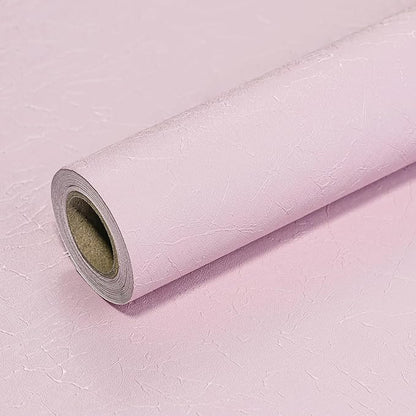 Pink Silk Wallpaper Embossed Peel and Stick Wallpaper Textured Self-Adhesive Removable Contact Paper Waterproof Vinyl Roll for Bedroom Cabinet Furniture 17.7 inch X 120 inch