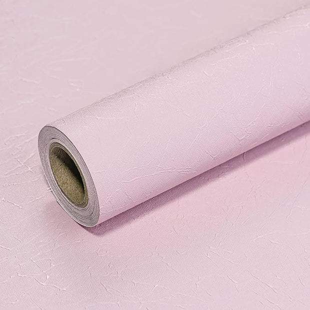 Pink Silk Wallpaper Embossed Peel and Stick Wallpaper Textured Self-Adhesive Removable Contact Paper Waterproof Vinyl Roll for Bedroom Cabinet Furniture 17.7 inch X 120 inch