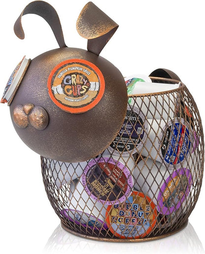 Made Easy Kit Coffee Pod Basket Organizer Useful Decor - Compatible with Keurig K-Cup Pods - Home Coffee Bar Functional Decoration - Café Station Countertop Freestanding Storage Accessory (Bunny)