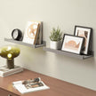 Floating Shelves for Wall, Wall Shelves Set of 2, Bedroom Shelves with Lip, Display Picture Ledge Shelf for Wall Decor Bedroom Living Room Bathroom Kitchen - Grey