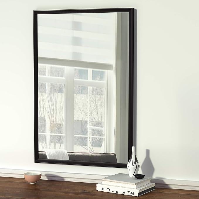 Amazon Basics Rectangular Wall Mount Mirror for Bedroom, Bathroom, Living Room, Entryway, 24