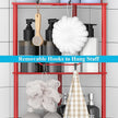 3 Tier Floor Standing Corner Shower Caddy Organizer Shelf with Hooks, Bathroom Shelves Stand Rack, Red