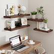 Fun Memories 16 Inch Long Floating Shelves, 9.3 Inch Deep Floating Shelf for Wall, Living Room, Kitchen, Rustic Deep Wood Shelves for Bathroom, 2 Pack Storage Display Shelf for Books, Decor, Walnut