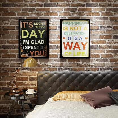 Okydoky Peel and Stick Wallpaper, Brown Brick Wallpaper for Home Decoration, Contact Paper Stick and Peel Backsplash, Vinyl Self Adhesive Wall Paper for House, Workshop&Office, 17.3"x236", C203-6