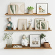 Axeman 36 Inch Floating Shelves | Brown Picture Ledge Shelf Set of 3 | Rustic Brown Wood Wall Shelves with Lip | 36