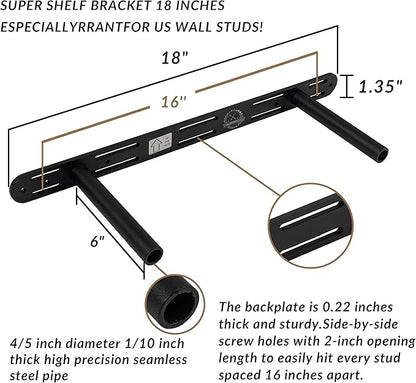 Rustic Floating Shelves 24 inch Long 8 inch deep Set of 2, Solid Wood Wall Shelves for Bedroom Living Room Kitchen, Wall Mounted Shelves with Hidden Bracket- Black