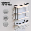 RICHER HOUSE 3+1 Tier Wall Mounted Floating Shelves Set of 2, Rustic Wood Wall Shelf with Metal Frame, Extra Storage Rack for Bathroom, Kitchen, Bedroom with Tissue Rack & Towel Bar - White