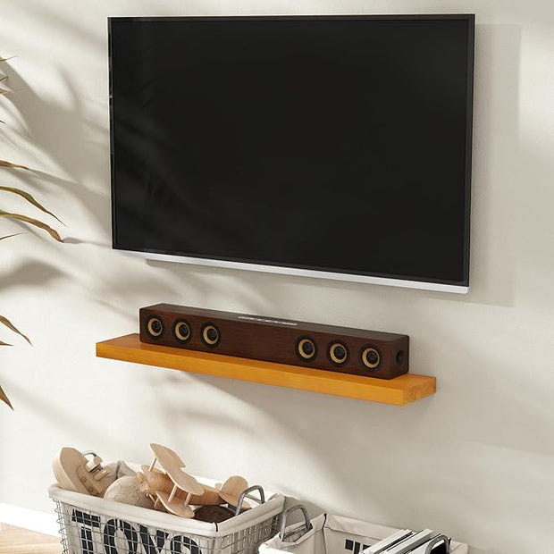 Marsmiles 48 Inch Wood Floating Shelves | Rustic Honey Oak Wall Shelves Set of 2 | 48" W x 7.7" D x 1.6" H Wooden Shelves for Bathroom Living Room Kitchen