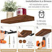 Sorbus Floating Shelves for Wall – 16 Inch Floating Shelf for Kitchen, Bedroom, Living Room, Bathroom, Home & Wall Decor - Mounted Bathroom Shelves with Invisible Brackets (Walnut, 5 Pack)