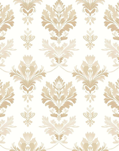 Vintage Symmetry Wallpaper Peel and Stick Beige Floral Wall Paper Boho 17.5" x 118" Contact Paper Self Adhesive Vinyl Waterproof Removable for Kitchen Bathroom Shelves Cabinet Drawer Table Decor