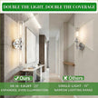 Wall Sconces 2-Pack, Hardwired Bathroom Light Fixtures, Modern Farmhouse Vanity Wall Lighting with Clear Glass Shades, E26 Base Wall Sconce Wall Lights for Bathroom Wall Decor, Brushed Nickel