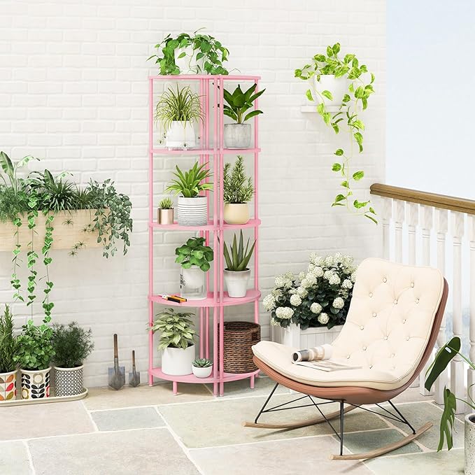 Yoobure Corner Shelf Stand, 5-Tier Bookshelf, 65