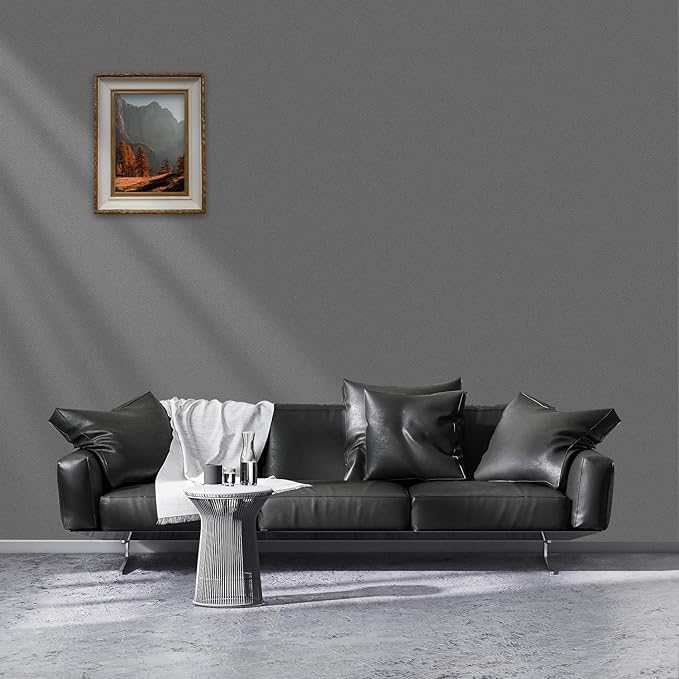 Yancorp 16"x120" Matte Dark Gray Contact Papaer Peel and Stick Wallpaper Vinyl Wrap Countertop Wallpapers Waterproof for Cabinets Drawers Bedroom Kitchen Self-Adhesive Wallpaper