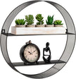 Mind Reader Circular Floating Shelves, Wall Decor, Accent Shelf, Office, Bathroom, Metal Mesh, 18