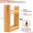 Morvat Bamboo Wooden Spice Jar Rack, 2-Tiered Seasoning Holder Organizer Set with 2 Shelves, Spice Storage Shelf for Kitchen Pantry & Cabinet, Counter or Wall Mount Option with Included Hardware